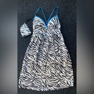BB DAKOTA ZEBRA PRINTED 100% SILK DRESS + HEADBAND